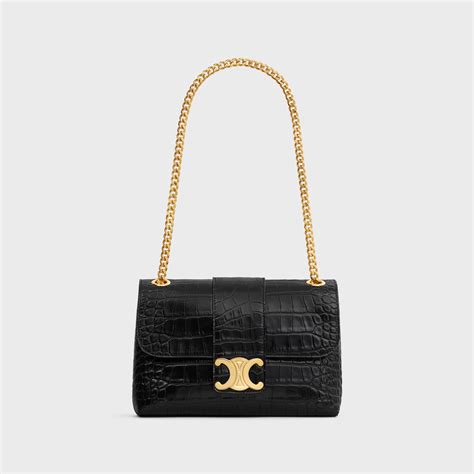 Medium Celine Victoire Bag in porosus crocodile